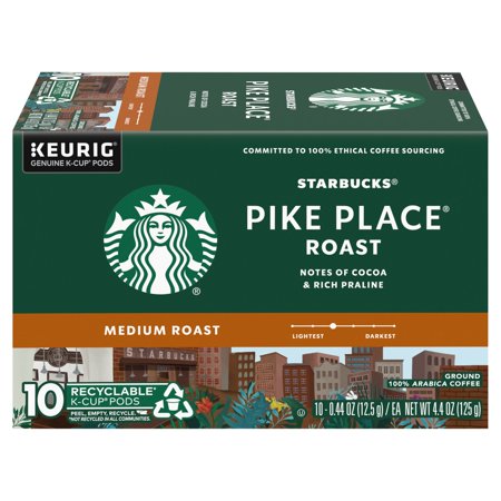 Starbucks Pike Place Medium Roast Coffee 10 K-Cup Pods