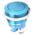 thumbnail image 3 of Interruptor de botón metálico de acero inoxidable de 16 mm, cabeza redonda plana, impermeable, con reinicio automático, 220 V (azul), 3 of 14