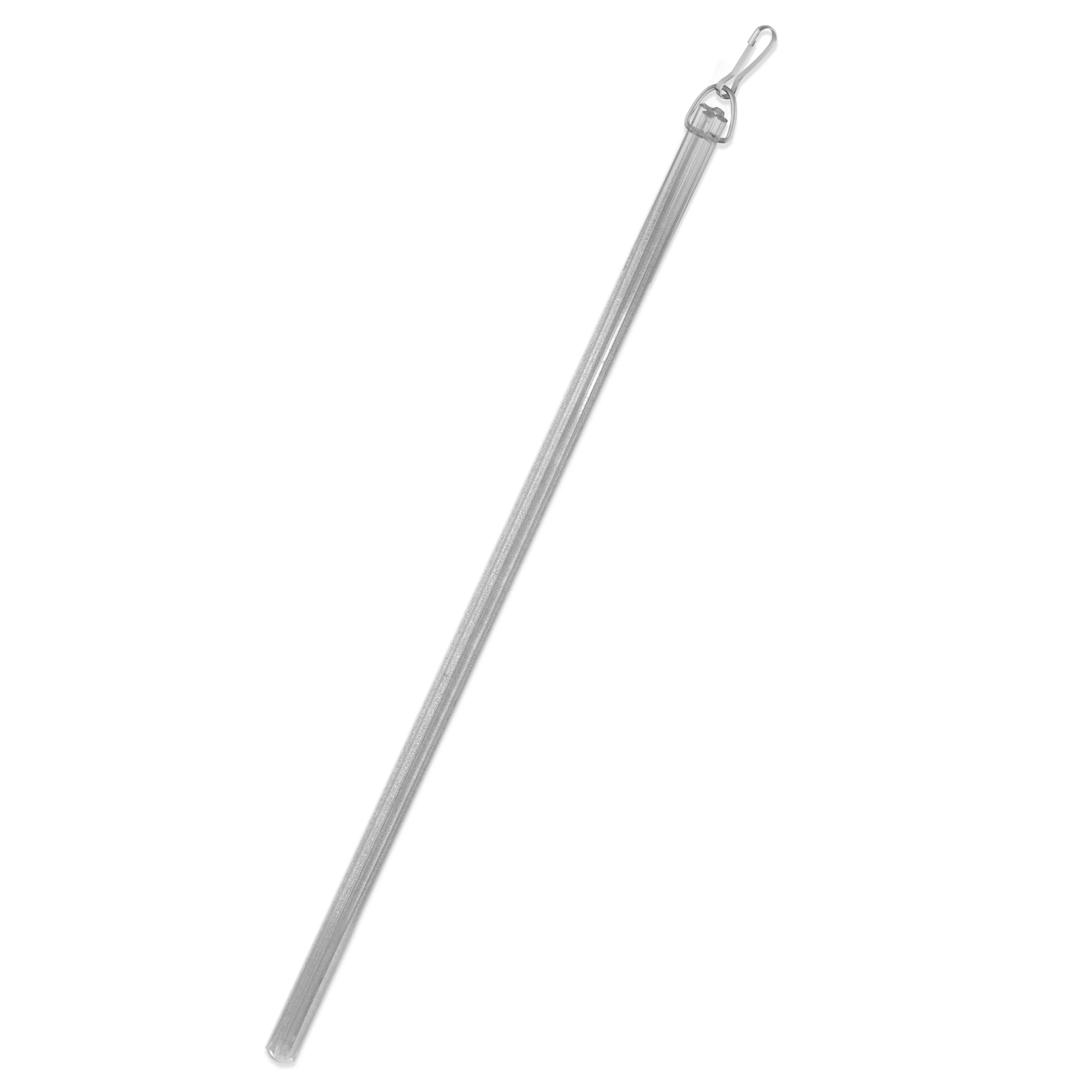1/2" Fluted Clear PVC Baton with Metal Snap - 36 inch
