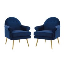 Modway Revive Armchair Performance Velvet Set of 2 in Navy