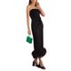 thumbnail image 2 of Txlixc, vestido largo de Color liso para mujer, vestido sin tirantes con dobladillo con adorno de felpa, vestido con abertura en la espalda, vestido doche con espalda descubierta en el pecho Txlixc  Estilo de ocio, 2 of 4