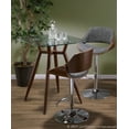 thumbnail image 5 of Clara Mid-Century Modern Square Counter Table with Walnut Metal Legs and Clear Glass Top by LumiSource, 5 of 5