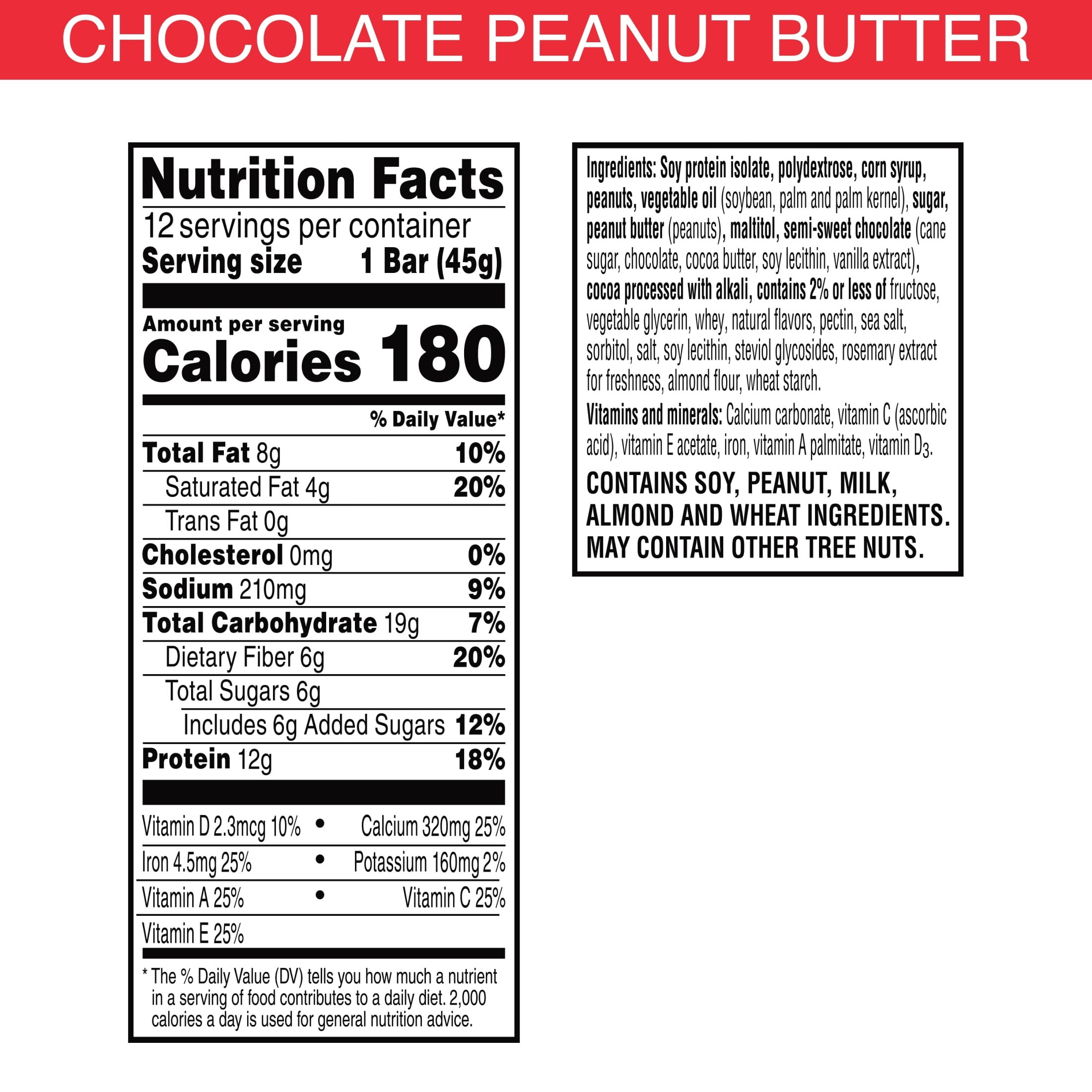 Special K Chocolate Peanut Butter Chewy Protein Meal Bars, 12g Protein, 19 oz, 12 Count
