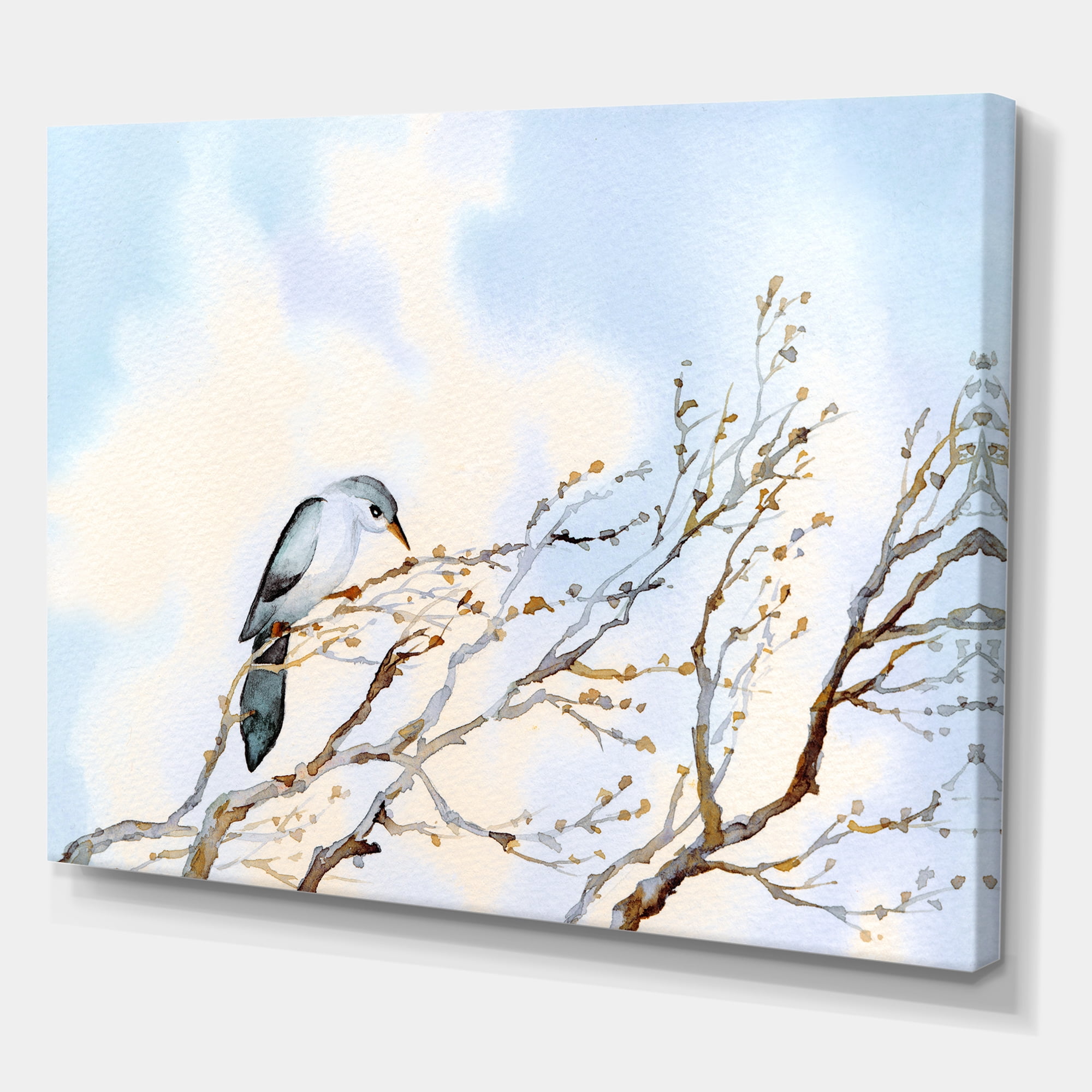 Designart ' Big Old Barren Twig Yard ' Traditional Canvas Wall Art Print