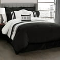 thumbnail image 1 of Lush Decor Modern Chic Stripe Comforter White/Black 6-Piece Set, 1 of 5