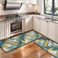 thumbnail image 3 of Kitchen Rugs Sets Of 2,Teal Gold Marble Pattern Anti Fatigue Kitchen Mat Rugs Non Slip Washable,Decorative Kitchen Floor Mats for Kitchen,Sink,Laundry,17"x47"+17"x47", 3 of 5