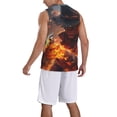 thumbnail image 2 of Honeii Western Fire Cowboy print basktball shirt for men and women, Unisex basketball jersey for Theme party-Small, 2 of 6