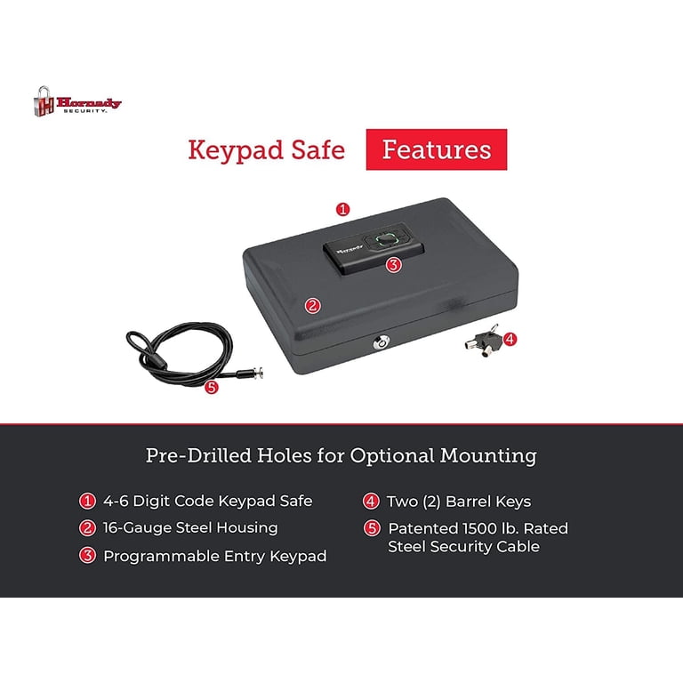 Hornady Fireproof Safe – 30-Minute 1400°F Rating, Keypad Entry, Interior Light, 16-Gauge Steel, 4-6 Digital Code