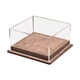 thumbnail image 1 of Caja de exhibición para autos de juguete a escala 1:64, base de cuero sintético resistente de 5 x 4,8 x 2,6 pulgadas, organizador de modelos de vehículos con cubierta de acrílico Café, 1 of 8