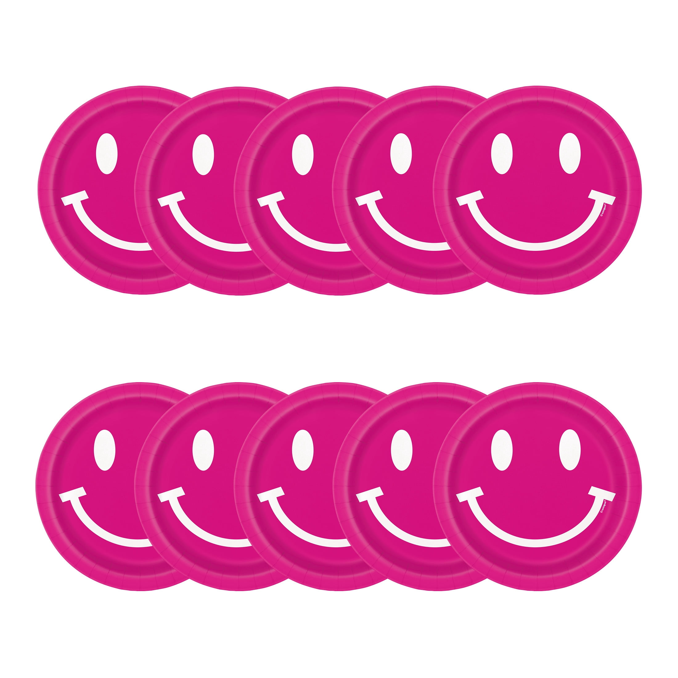 Cheerful Disposable Paper Plates, 7", Pink, 10 Pieces, by Way To Celebrate