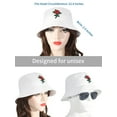 thumbnail image 3 of DLAPL Embroidered Bucket Hat for Women Men Fashion Summer Beach Fisherman Cap, Rose White, 3 of 5