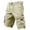 Khaki@GC@, variant on CONZONE Mens Baggy Cargo Shorts Casual Solid Color Elastic Waist Drawstring Cargo Shorts for Men Lightweight Relaxed Fit Summer Workout Shorts With Pockets