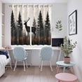 thumbnail image 5 of Forest Elk Kitchen Curtains 63 Inch Length, Rustic Nature Tree Retro Deer Silhouette Grommet Top Bedroom Living Room Curtains, Light Filtering Cafe Curtain Drapes 2 Panels Set 104''x63'', 5 of 9