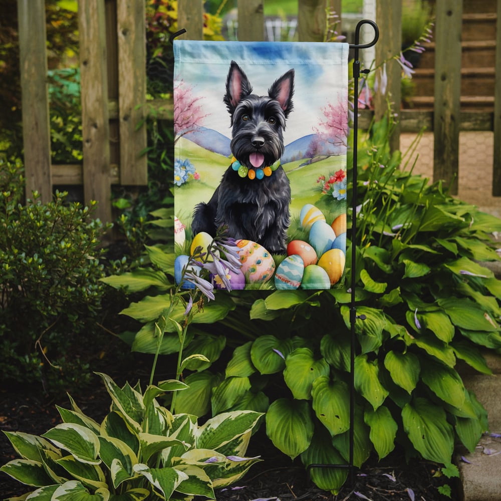 Scottish Terrier Easter Egg Hunt Garden Flag 11.25 in x 15.5 in