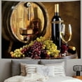 thumbnail image 2 of Orinice Grapes Wine Barrel Tapestry Wall Hanging Unique Style Graphic Tapestries Home Wall Decor Art for Living Room Bedroom Farmhouse Dorm 40x30inch, 2 of 6