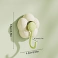thumbnail image 2 of Flower Shape Vacuum Suction Cup Hooks, No Drill Kitchen Bathroom Wall Hanging Pegs, Reusable Sunflower Towel Key Holder Hooks, Punch Free Transparent Suction Fastener for Home Office,Green, 2 of 7