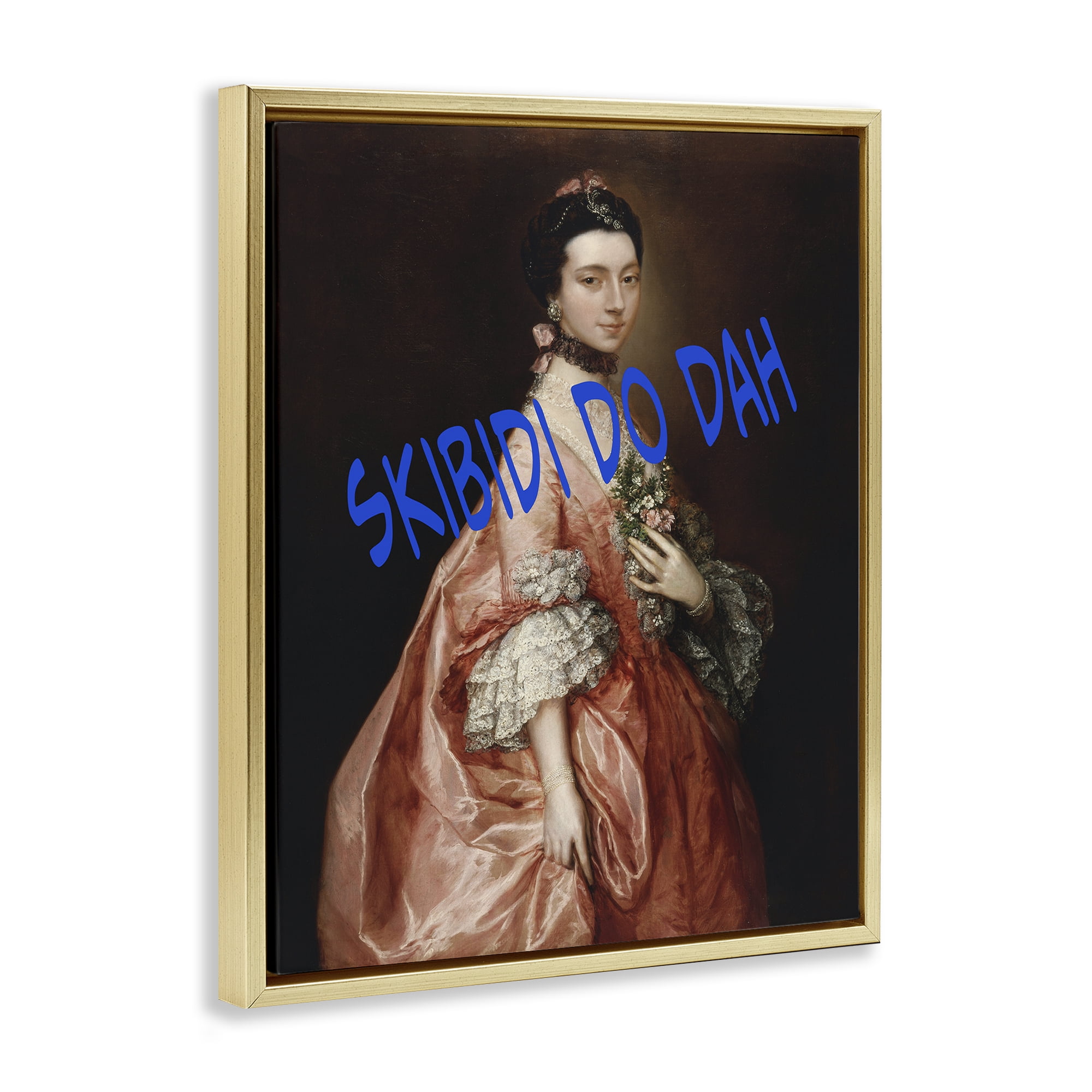 Stupell Industries Iconic Skibidi Do Dah Gold Framed Floater Canvas Wall Art, design by Grotto Studios