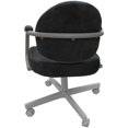 thumbnail image 2 of Swivel Metal Dining Caster Chair- M-70 - Charcoal Fabric - White Frame, 2 of 5