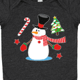 thumbnail image 4 of Inktastic Top Hat Snowman with Christmas Tree and Candy Cane Boys or Girls Baby Bodysuit, 4 of 5