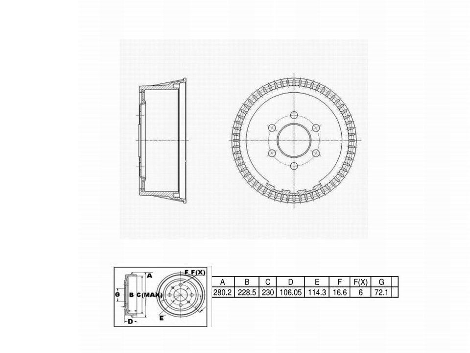 Winstop Brake Drum, Rear WS236382, Dodge Dakota 2002-1991
