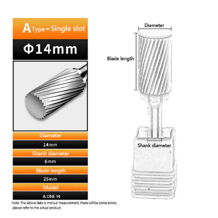 

Fule A-type cylindrical cutter head milling cutter rotary file Single Slot