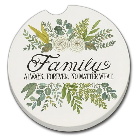Thirstystone "Family Always" Single Stone Coaster for Vehicle Cup Holder