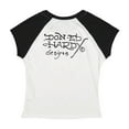thumbnail image 2 of Heart Wings Raglan Cap Sleeve Tee - EHW1112-1 (Black/White, M), 2 of 2