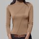 thumbnail image 1 of HongQid Women's Long Sleeve Mock Turtleneck Shirts 2025 Fleece Lined Base Layer Slim Fit Thermal Underwear Tops, 1 of 6