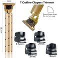 thumbnail image 3 of Goldseaside Pro T Clippers Recortadora, Eléctrica Pro Li Recortadora T Blade Recortadora Inalámbrica Recargable, Profesional Calvo USB Recargable Recortadora de Cabello para Hombres (Oro), 3 of 5
