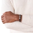 thumbnail image 2 of Pulsera Fossil JF84196040 de piel negra con cuentas de 21,5 cm, 2 of 3
