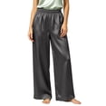thumbnail image 2 of Frostluinai Womens Satin Pajama Pants Comfy Silk Sleep Lounge Pant Soft Loose Pj Bottom Elastic Waist Solid with Pockets S-3XL, 2 of 9