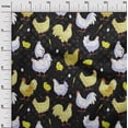 thumbnail image 3 of oneOone Cotton Jersey Black Fabric Hen Fabric For Sewing Printed Craft Fabric By The Yard 58 Inch Wide-9W, 3 of 6