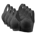 thumbnail image 2 of Mlkoz 4 Pack Bras for Women Front Closure No Underwire Sports Bras Plus Size Wireless Sleep Bra for Older Womens, 2 of 4