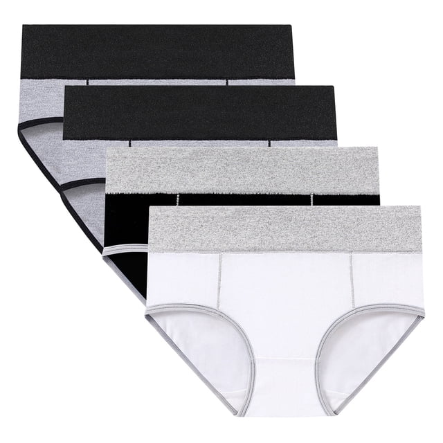 Timegard Culottes pour Femmes 4 Pcs Grande Taille Taille Mi-Haute Confortables Invisibles Culottes Respirantes Culottes Menstruelles