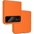 thumbnail image 1 of Case for Motorola RAZR (2023), Nakedcellphone Slim Hard Shell Protector Cover [Anti-Fingerprint, Grid Texture] - Bright Orange, 1 of 10
