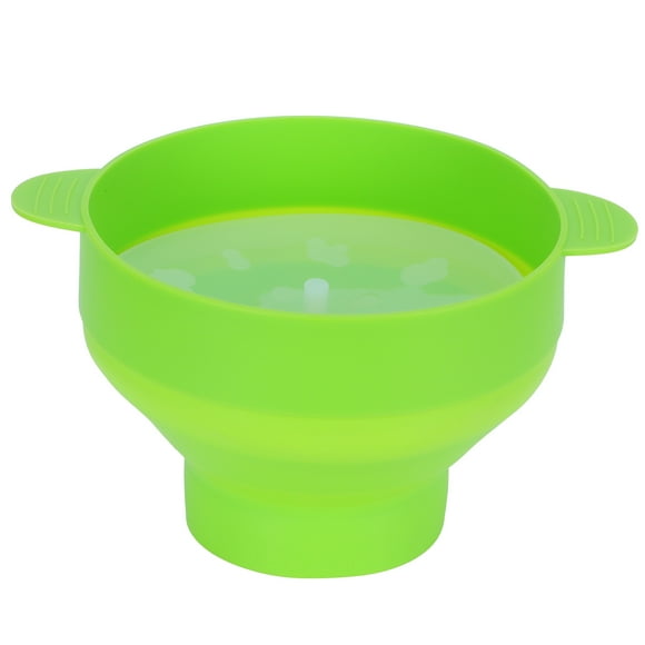 Popcorn Bucket Folding Silicone DIY Popcorn Maker Bowl with Lid Kitchen Accessory(With HandleGreen )