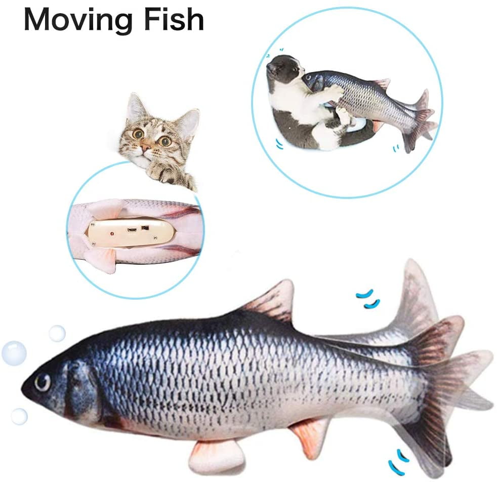 2 Pack Interactive Cat Toys Electric Cat Kicker Fish Toy