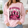 thumbnail image 5 of Awareness Shirt, In October We Wear Pink Witch Sweatshirt, Halloween Pink Ribbon Support Gift, Survivor Hoodie and T-Shirt, Gift for Women, 5 of 9