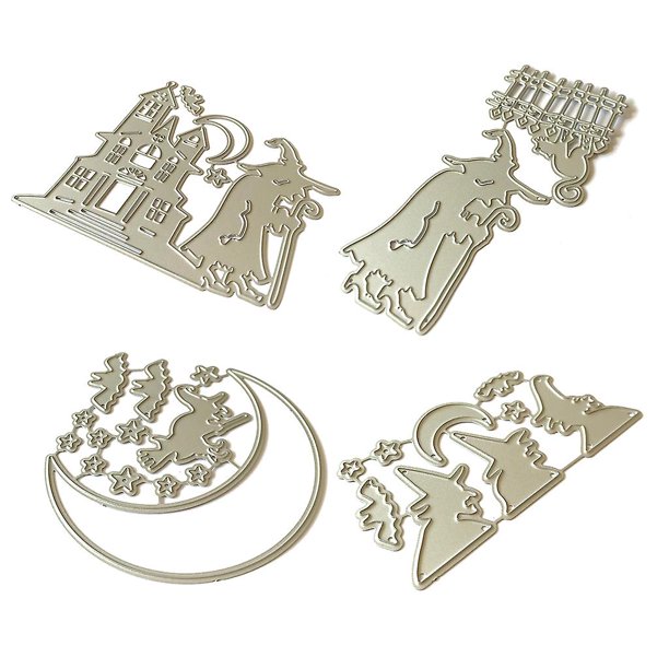 Troqueles de corte de Metal de bruja de Halloween, plantilla para álbum de recortes, álbum de estampillas, tarjeta de papel, decoración artesanal