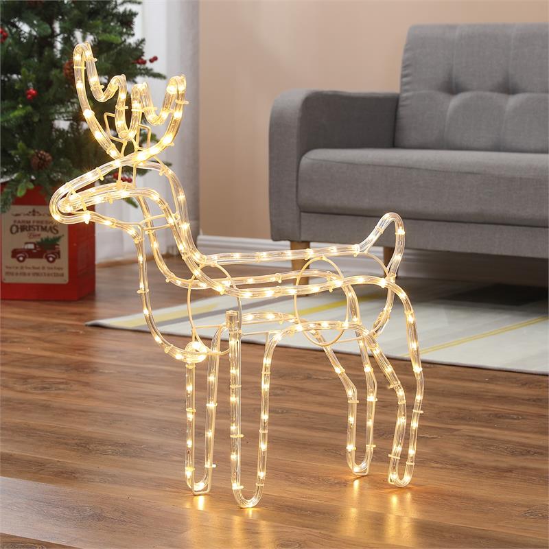 Luxen Home 25in. LED Rope Light Reindeer Christmas Decoration