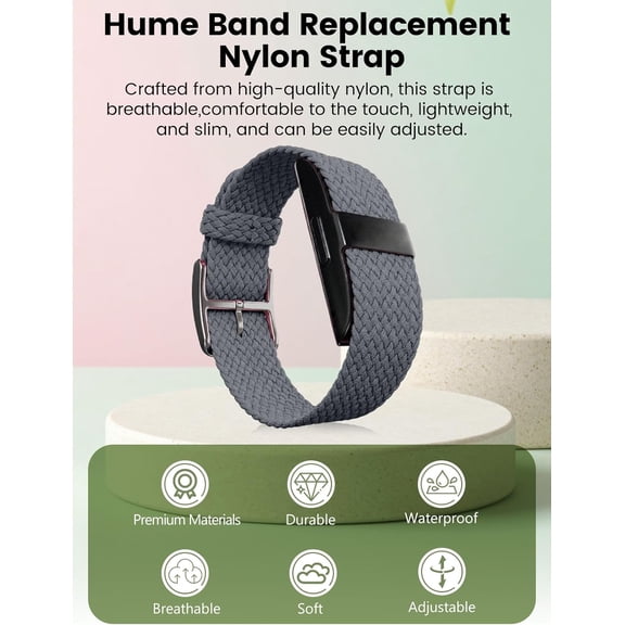 UYWGF-for Hume Band Nylon Loop Band, Breathable Soft No Holes Adjustable Woven Strap, Lightweight Sport Fitness Tracker Replacement Wristband for Men Women