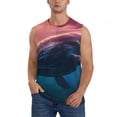 thumbnail image 2 of Lsque Sunshine Ocean Whale Print Men's Cotton Blend Sleeveless Muscle Shirts (S-3XL)- Moisture Wicking, Odor Protection, UPF 30+,3X-Large, 2 of 8