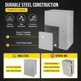 thumbnail image 3 of QinaQin Steel Electrical Box, IP66 Waterproof and Dustproof Lockable Junction Box with Mounting Plate for Indoor or Outdoor Use, 3 of 8