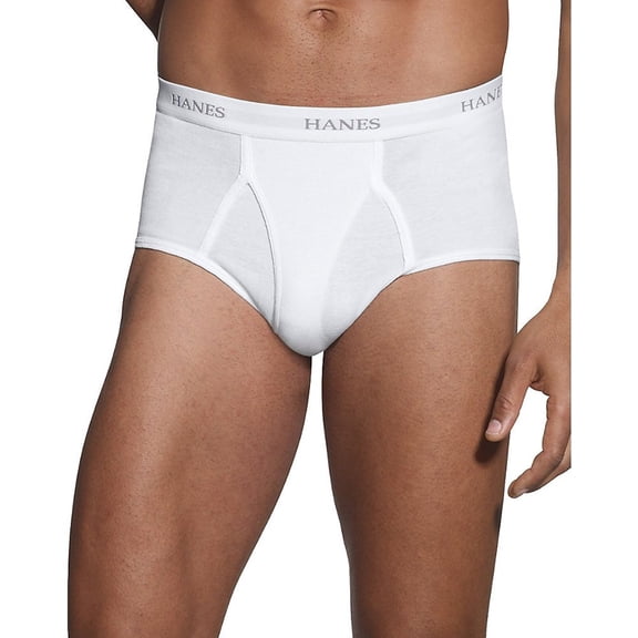 Hanes Tagless Mens No Ride Up Briefs with Comfort Flex Waistband White