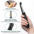 thumbnail image 2 of Swivel Vegetable Peeler, Razor-Sharp Smooth Peeling Potato Peelers with Stainless Steel Blades, Ergonomic Comfort Non-Slip Rubber Handle, Durable Kitchen Peelers with Potato Eye Remover, Red, 2 of 8