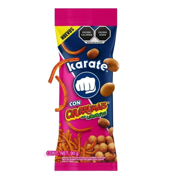 Mezcla de cacahuate y botana Karate Churrumais 90 g