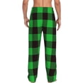 thumbnail image 3 of Bingfone Buffalo Plaid Green Black Mens All Over Print Sleep Pajama Pants-Medium, 3 of 9