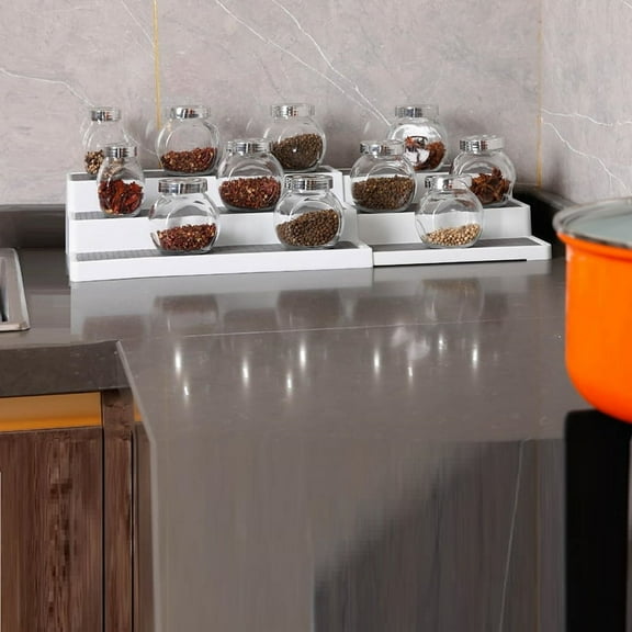 Spice Rack Organizer for Cabinets 3-Tier Expandable Bamboo Shelf Kitchen, Pantry, Cabinet, Tabletop