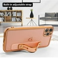 thumbnail image 4 of Designed for iPhone 11 Pro Max Case with Wrist Strap Loop Luxury Love Heart Plating Gold Bumper Phone Cover Wristband Kickstand Full Body Protective Slim Case for Women-Pink, 4 of 12