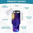 thumbnail image 2 of Yayeee 40oz Stainless Steel Tumbler with Straw and Handle Double-Wall Insulated Travel Water Bottle, Blue Road, 2 of 8